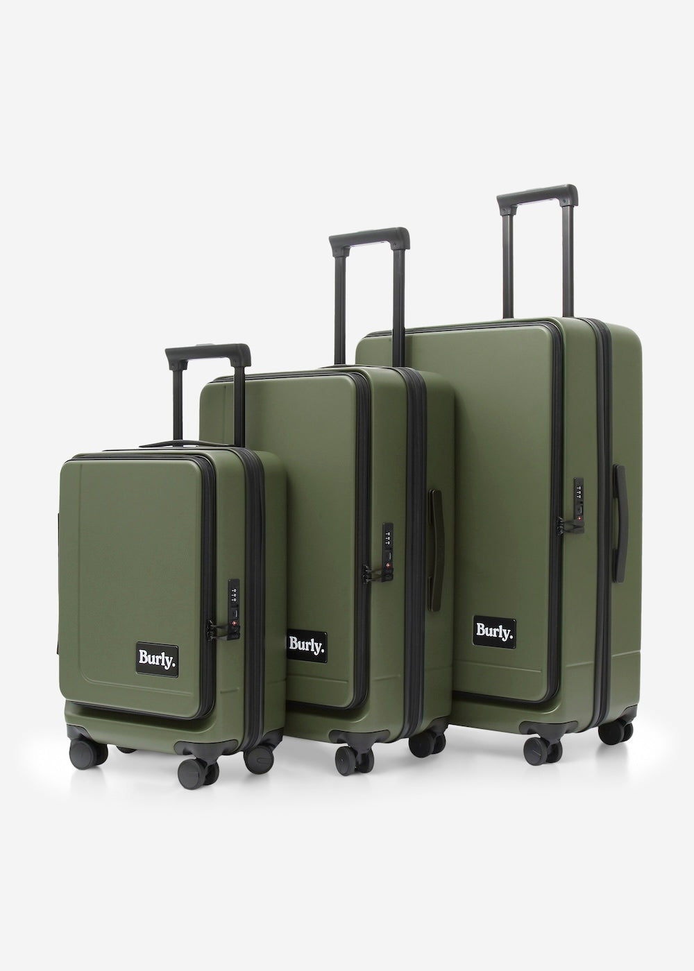 Burly Open Top Luggage Set of 3 Bundle (Free Gift)