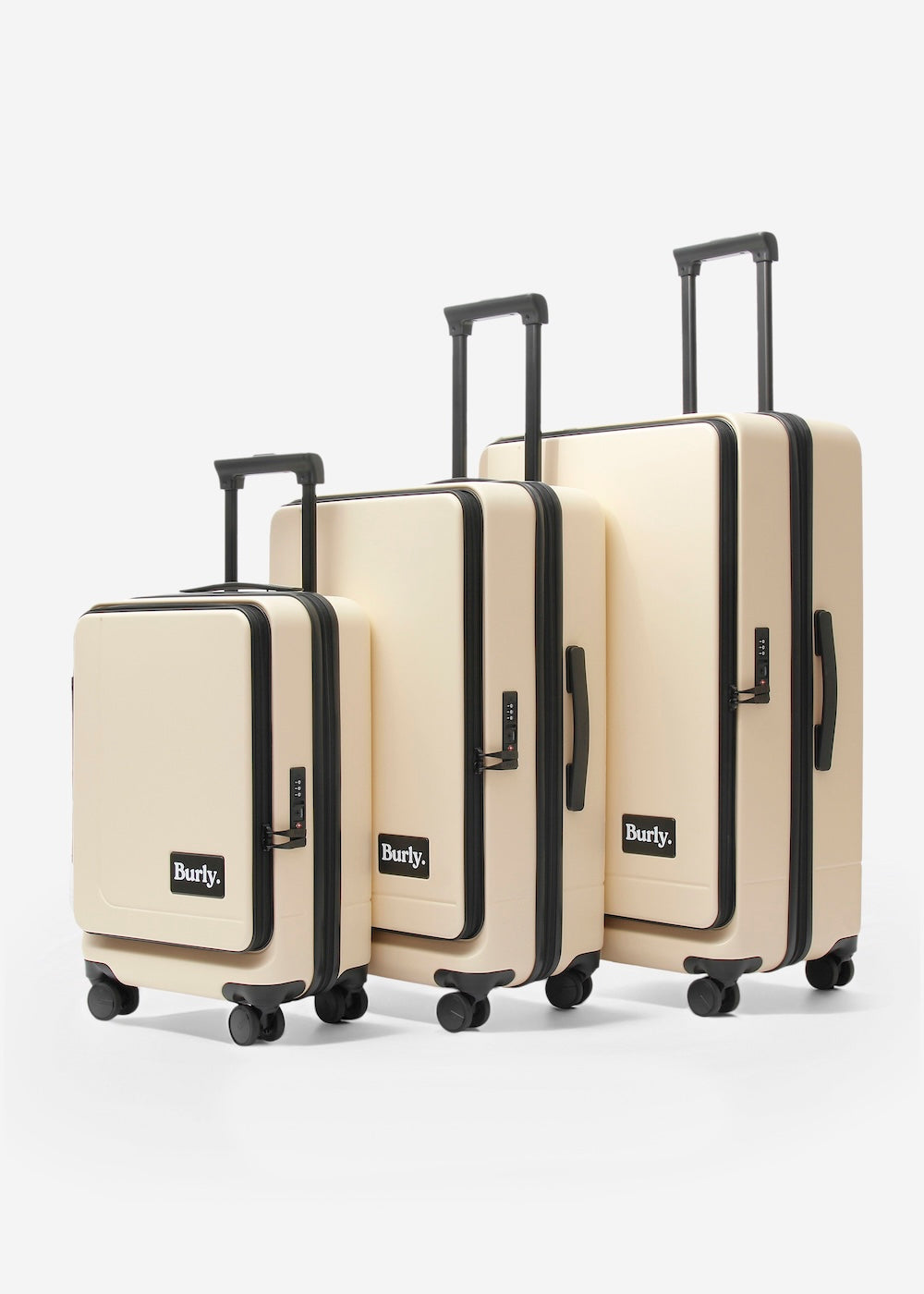 Burly Open Top Luggage Set of 3 Bundle (Free Gift)